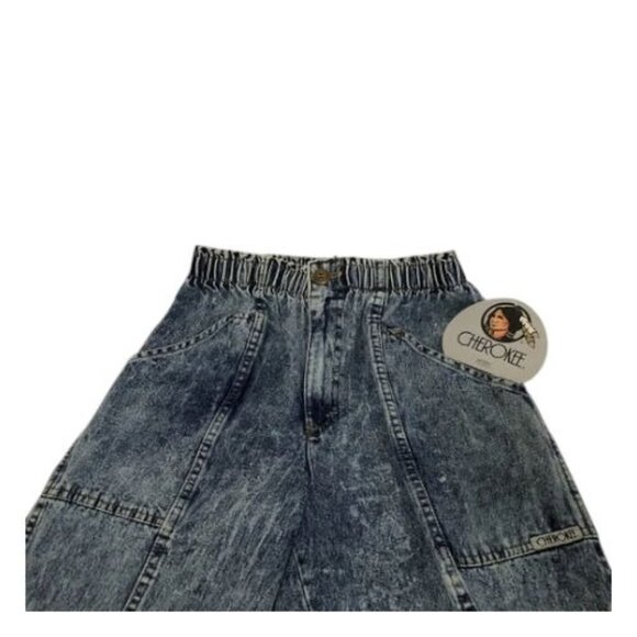 Vtg 80s Tapered Jeans Womens 12 Petite Cherokee Acid Wash Pleated High Waist USA - Picture 7 of 13